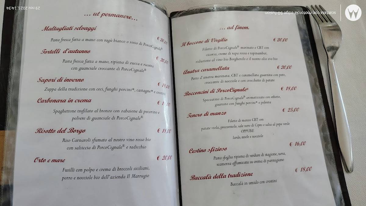 Menu di Il Caro Commendatore 