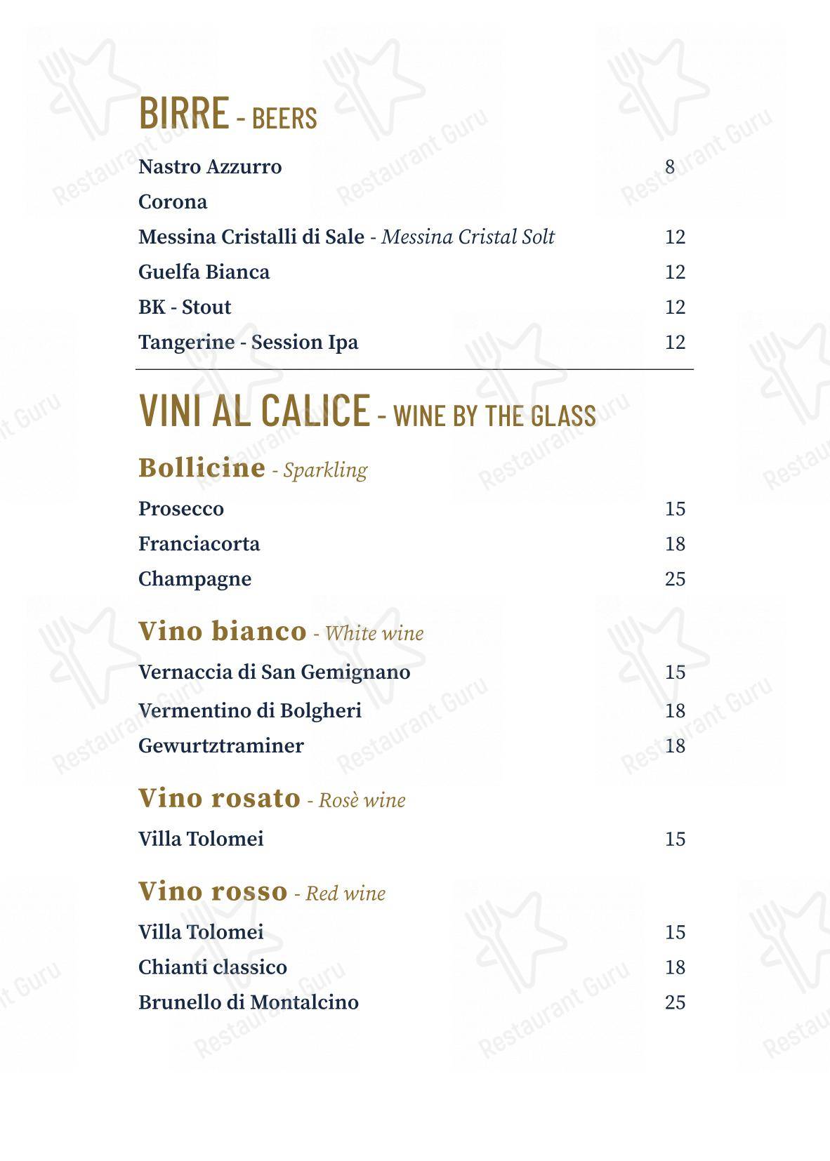 Il Conventino di Villa Tolomei a Marignolle in Firenze - Основное меню