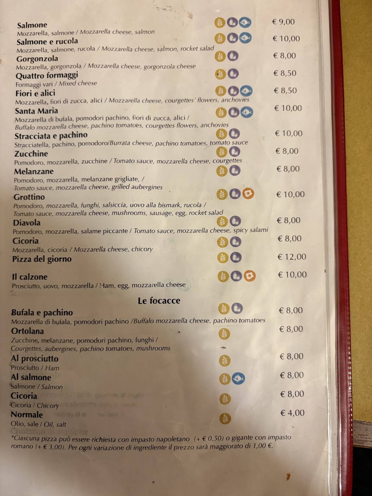 Menu di Il Grottino a Testaccio 