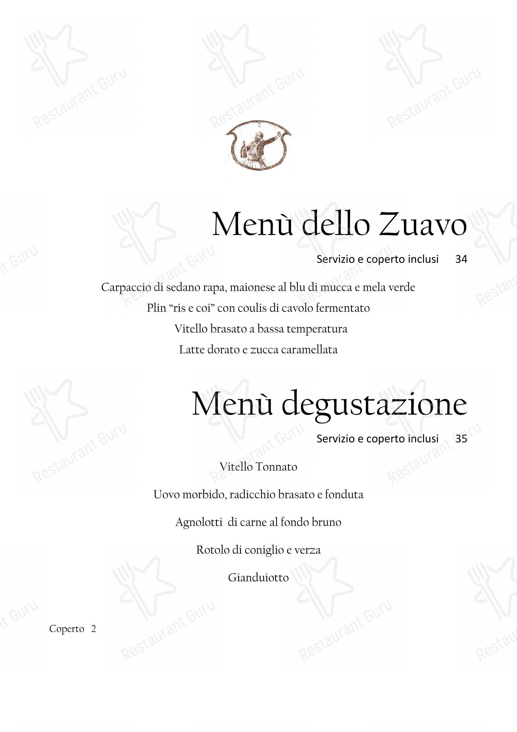 Menu di Il Nuovo Zuavo - Коктейльная карта