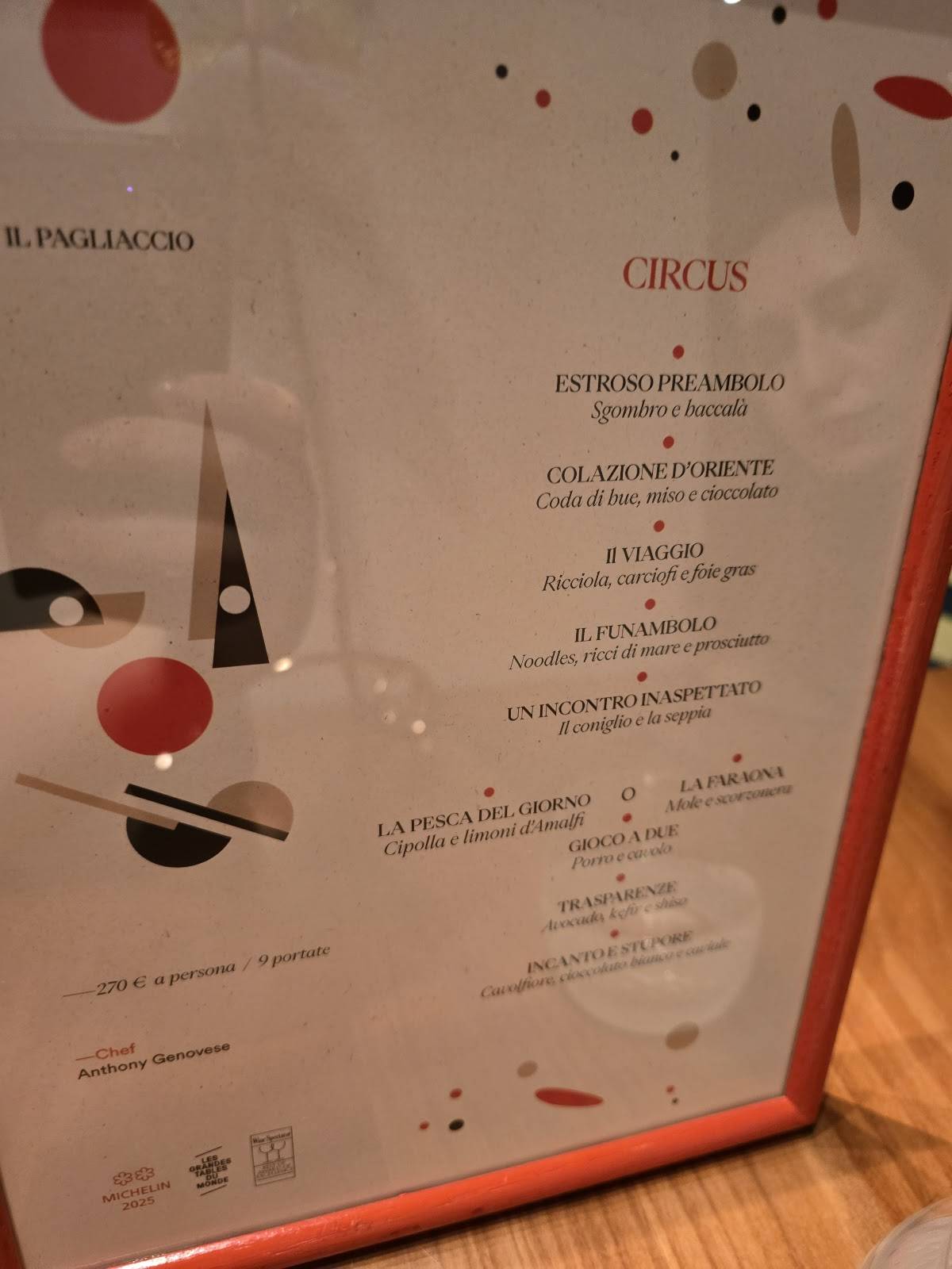 Menu di Il Pagliaccio 