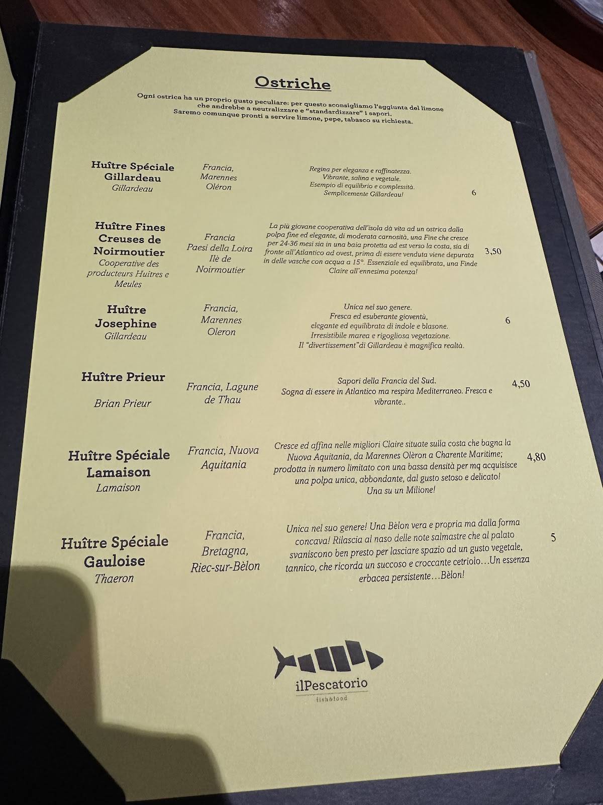 Menu di Il Pescatorio 