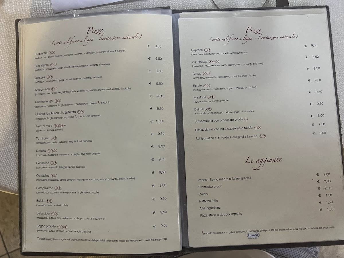 Menu di Il Rugantino Ristorante Pizzeria 