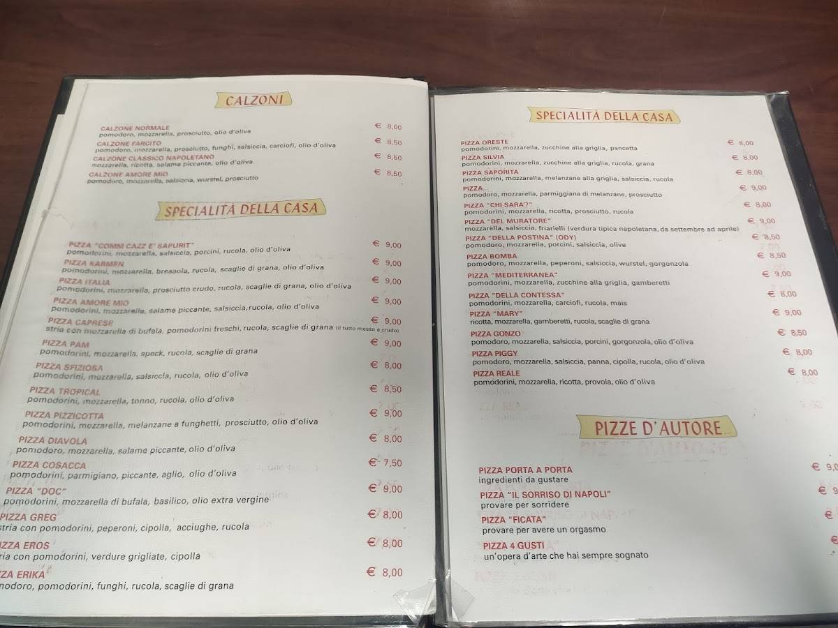 Menu di Il Segreto Di Pulcinella 