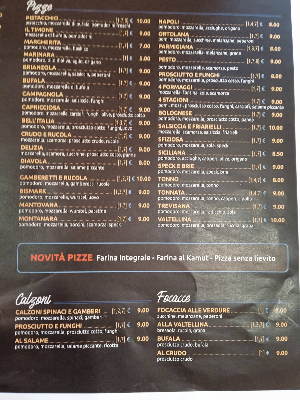 Menu di Il Timone ristorante 