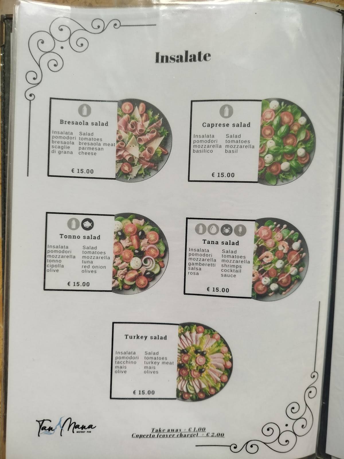 Menu di Il tanamana 