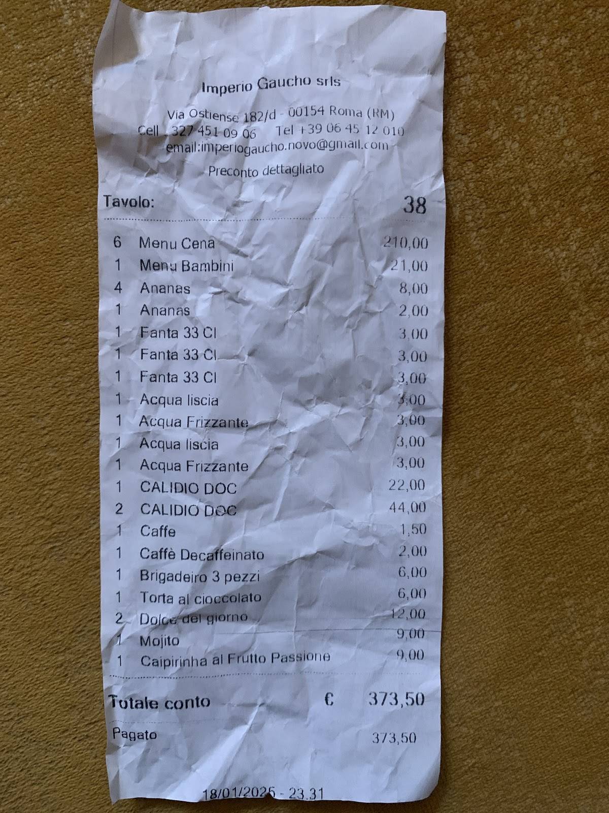 Menu di Imperio Gaucho Churrascaria 