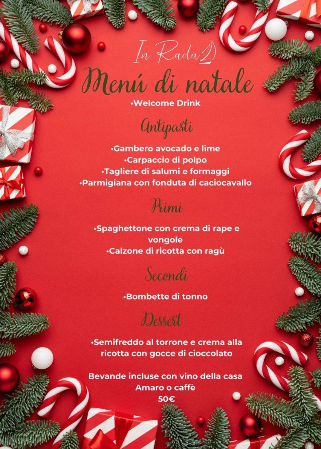 Menu di In Rada 