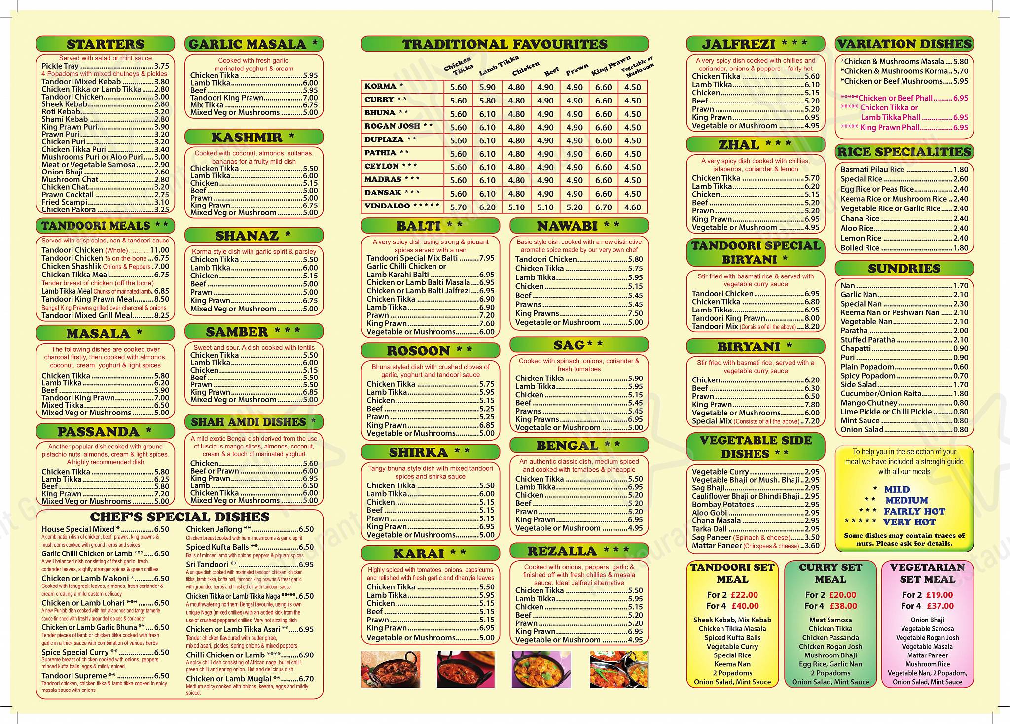 Menu at India Spice restaurant, Hull