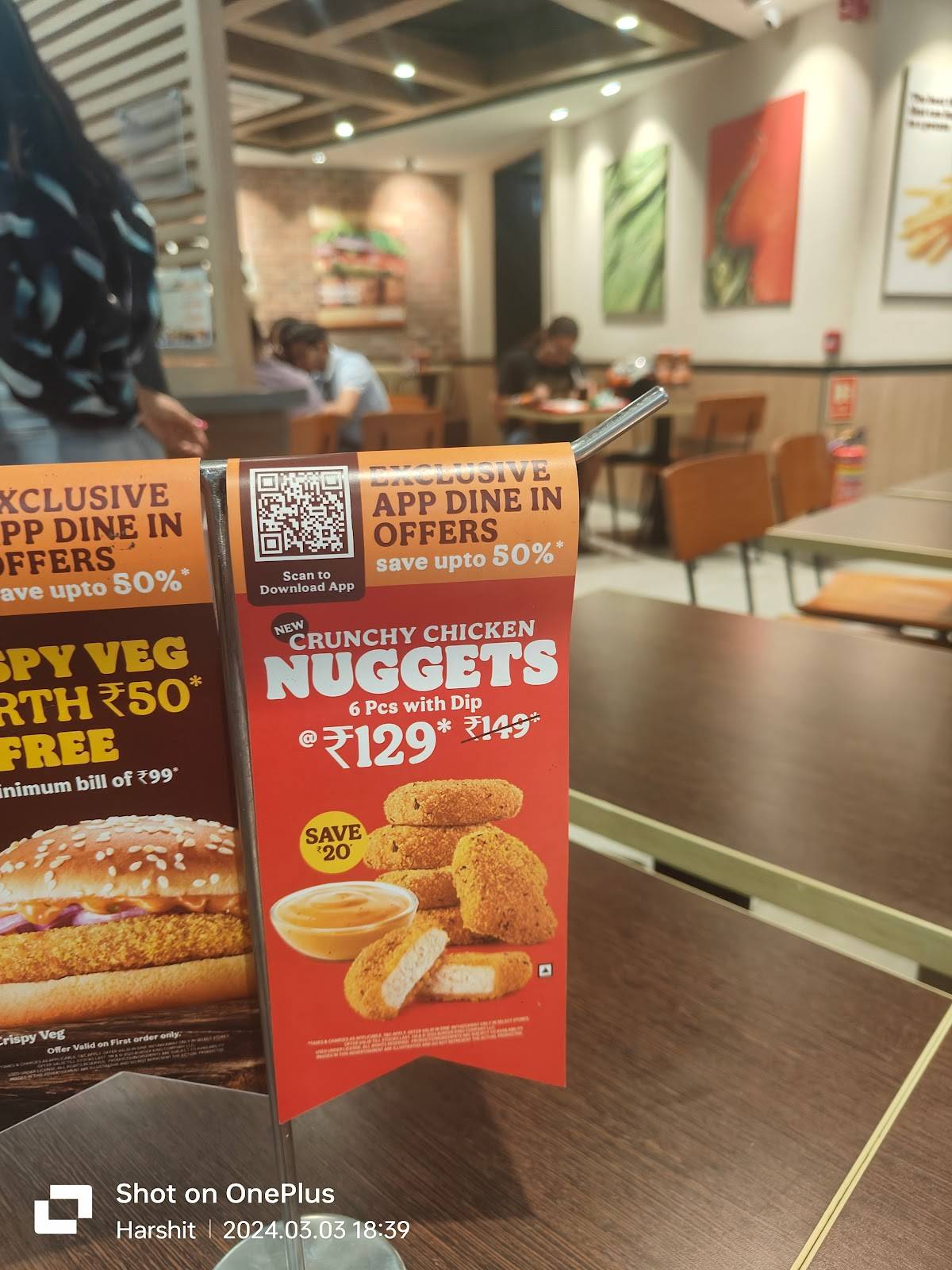 Burger King menu