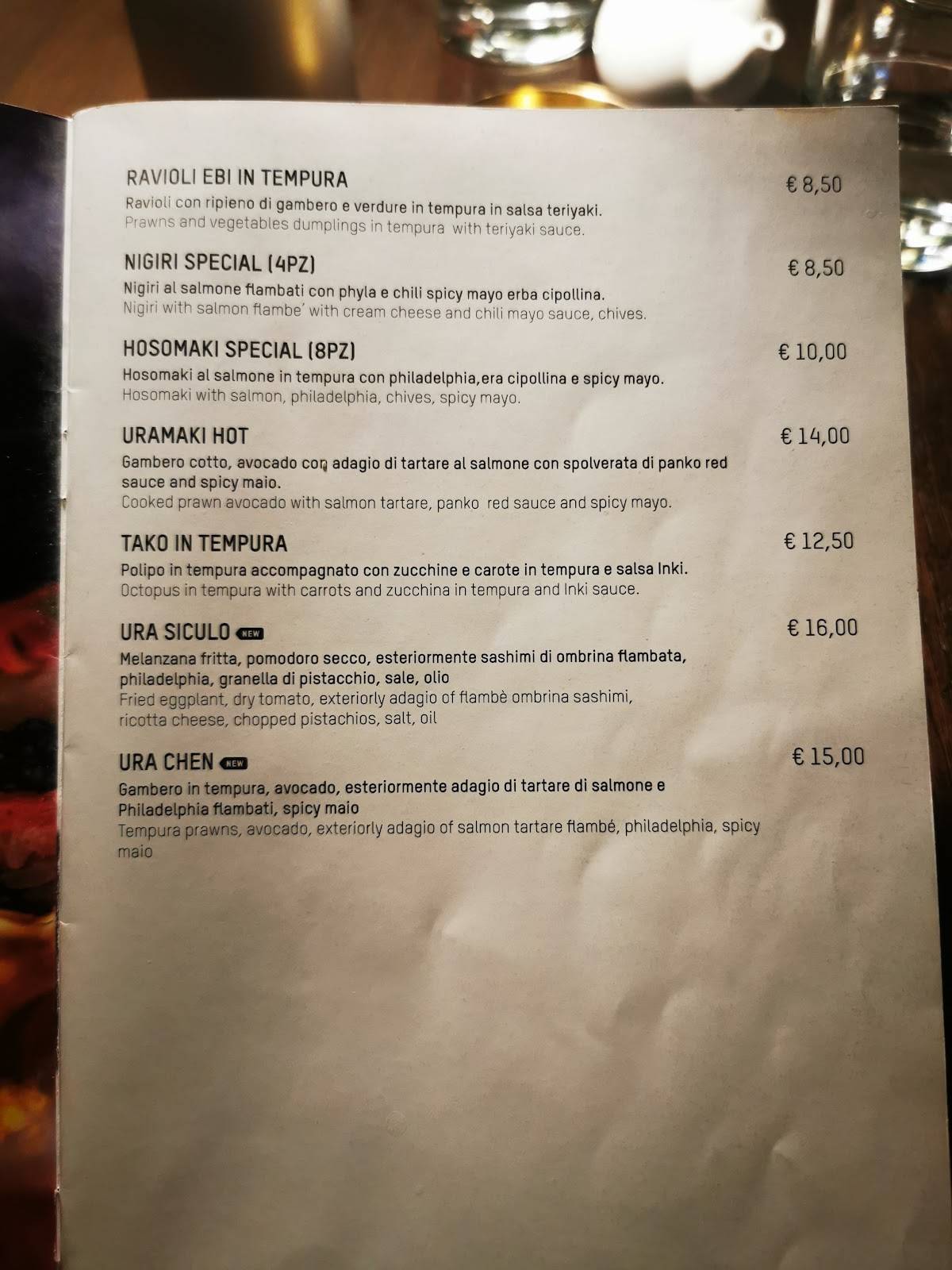 Menu di Inki Makisushi 