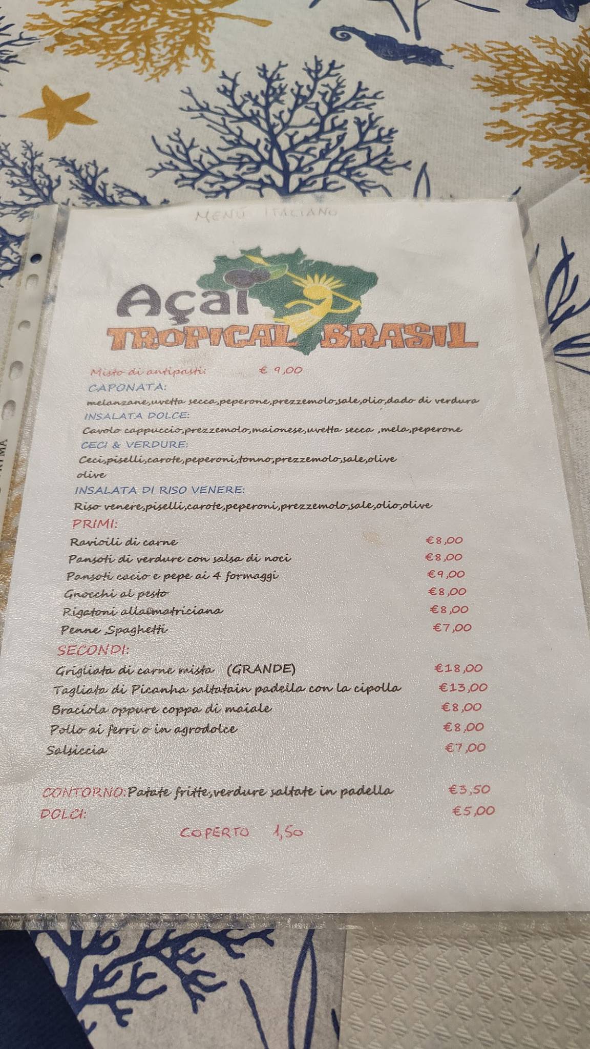 Menu di Ipanema Tropical 