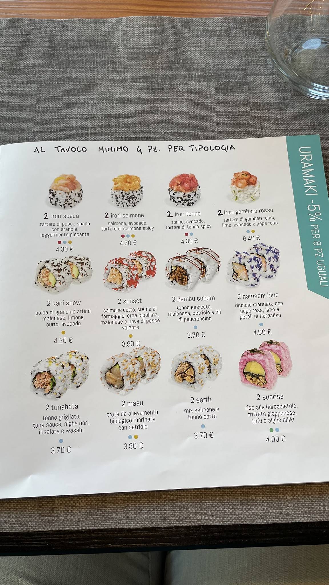 Menu di Irori Sushi at Home / Irori Ristorante Giapponese 