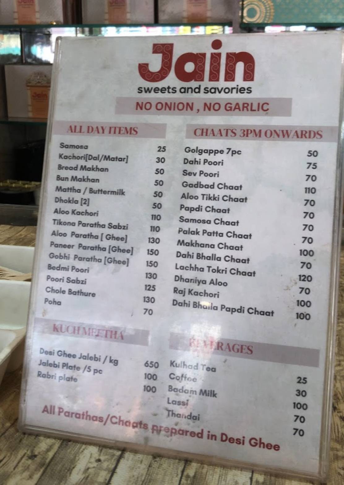 Jain Sweets And Savories (Kanpurwale) Best North Indian Chaats, Sweets & Caterers menu