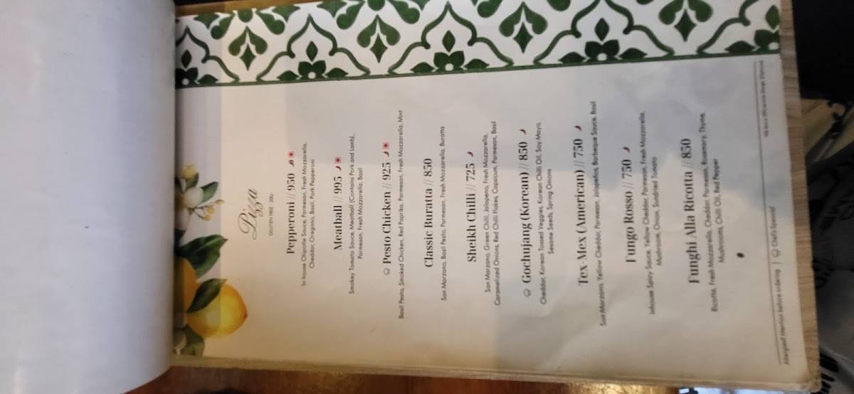 Bonkey's menu