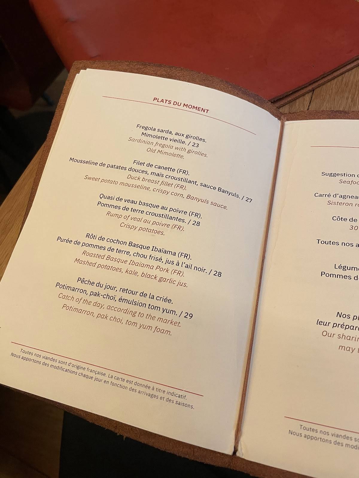 Menu de Jaja