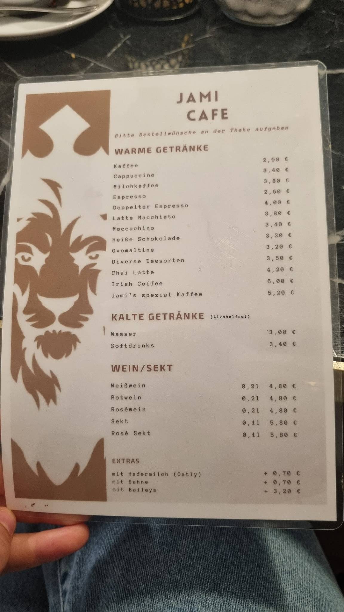 Menu de Jami