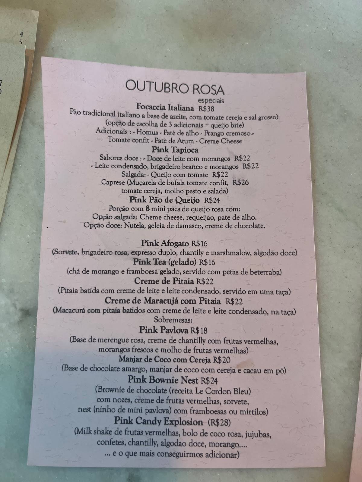 Jardim Secreto Cafe cardápio