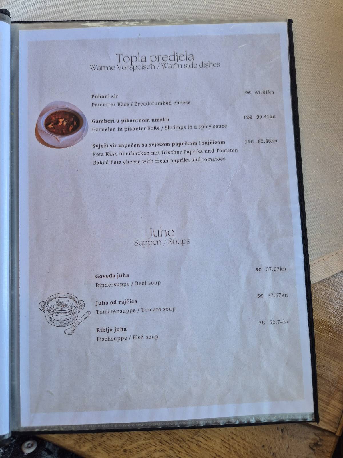 Menu di Jedro 