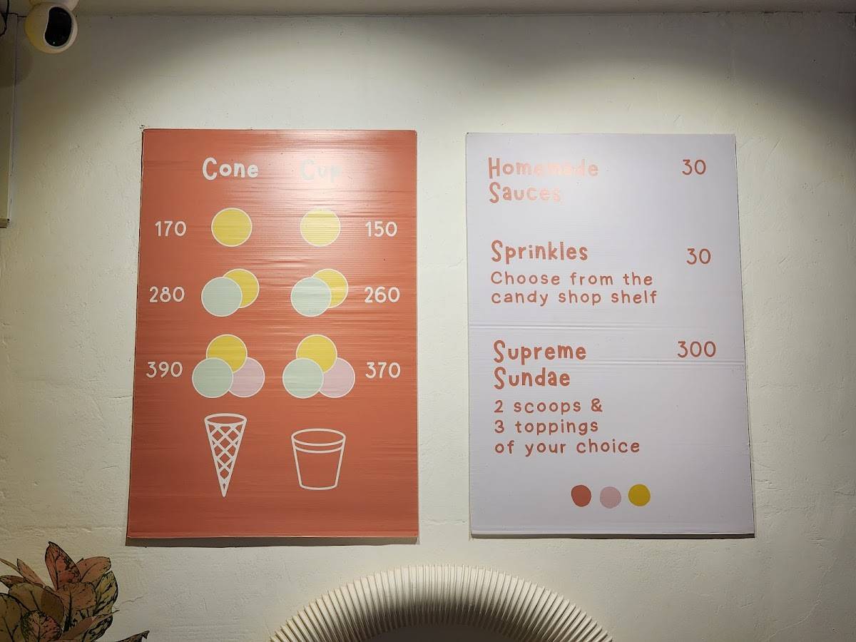 Juno's Gelato Palolem menu