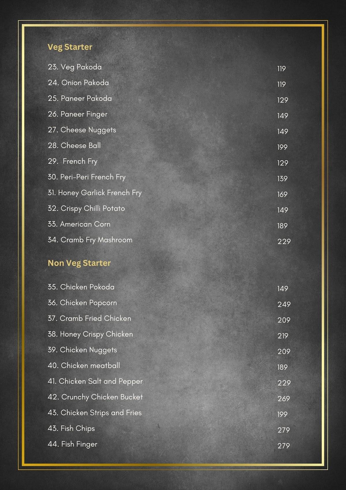 KAHUDI CAFE CUM RESTAURANT menu