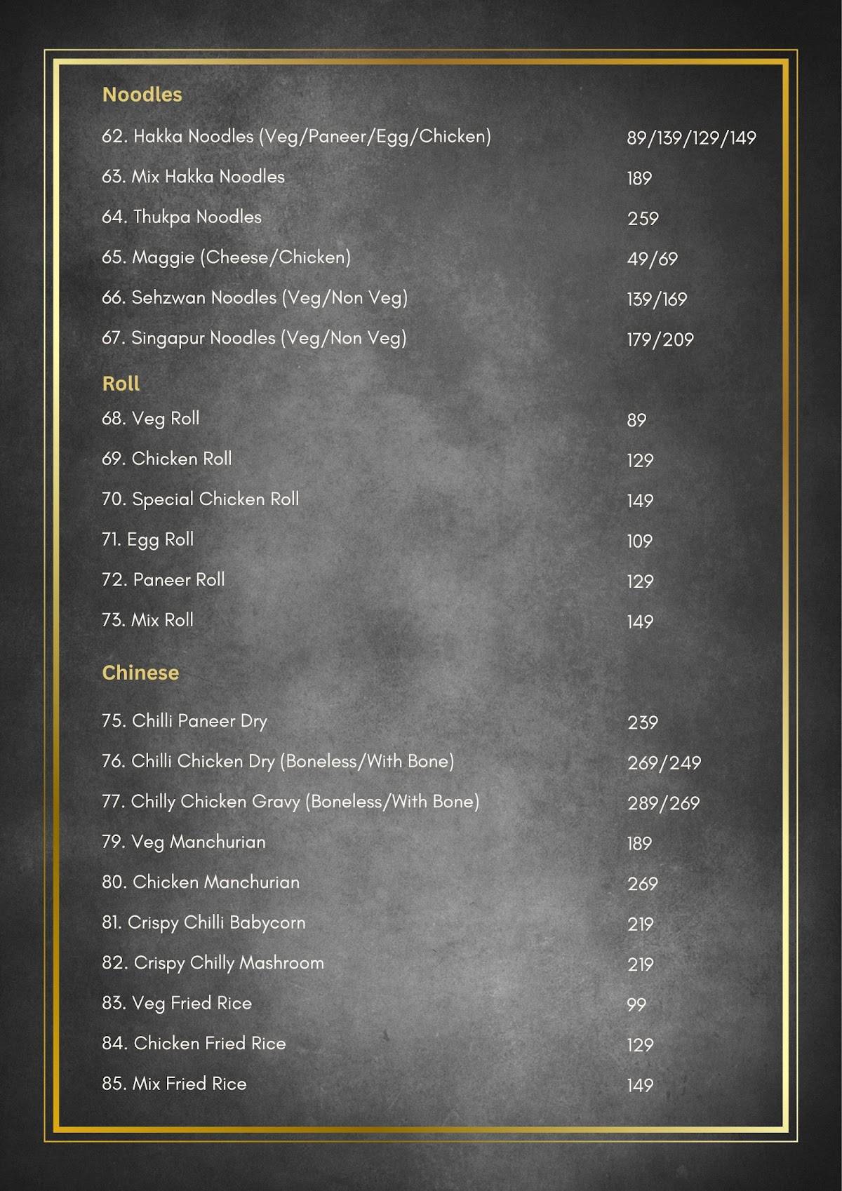KAHUDI CAFE CUM RESTAURANT menu