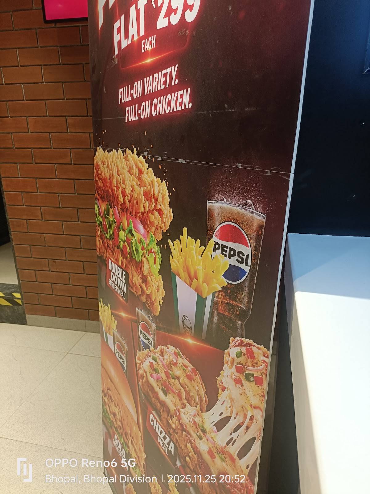 KFC menu
