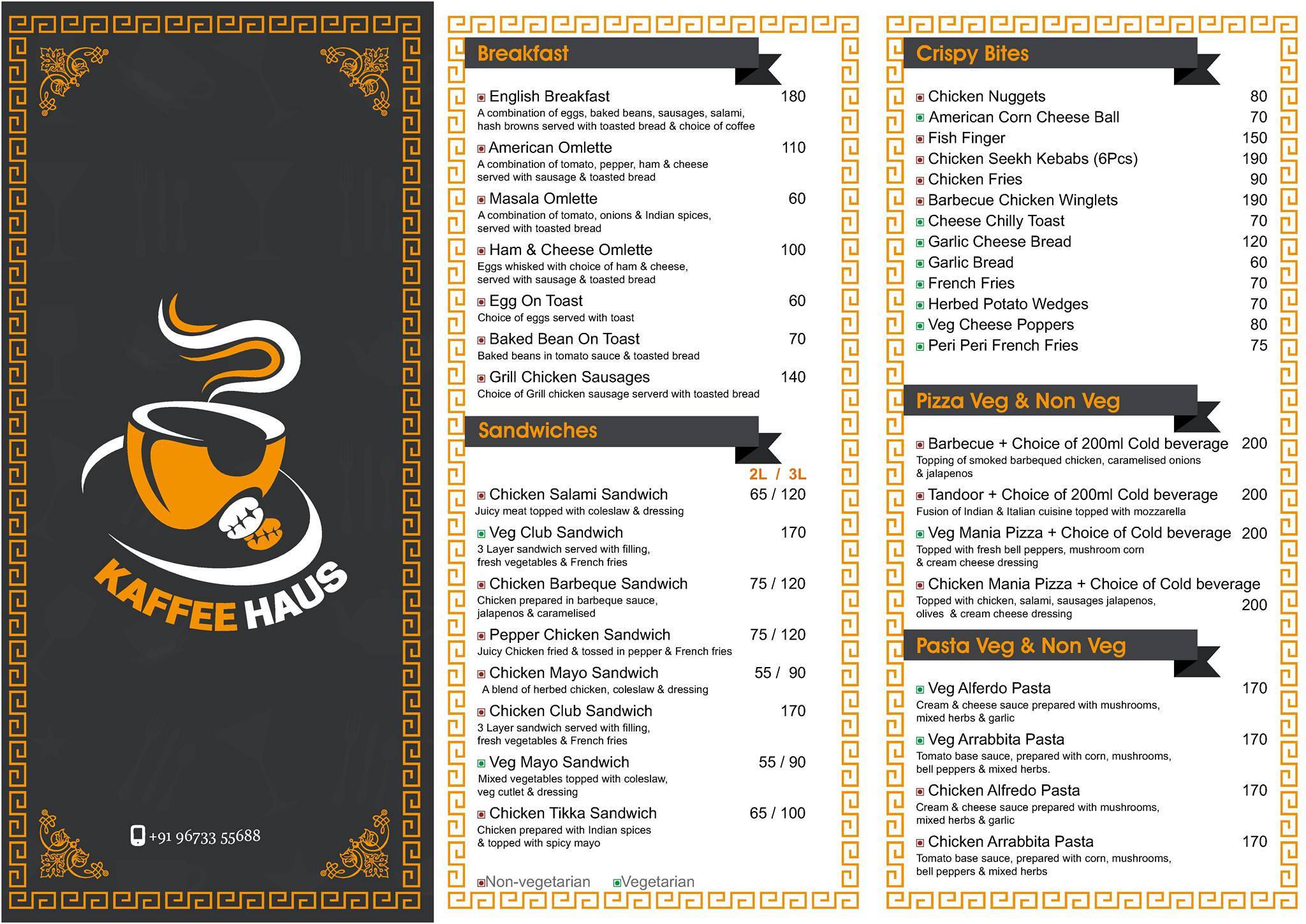 Kaffee Haus menu