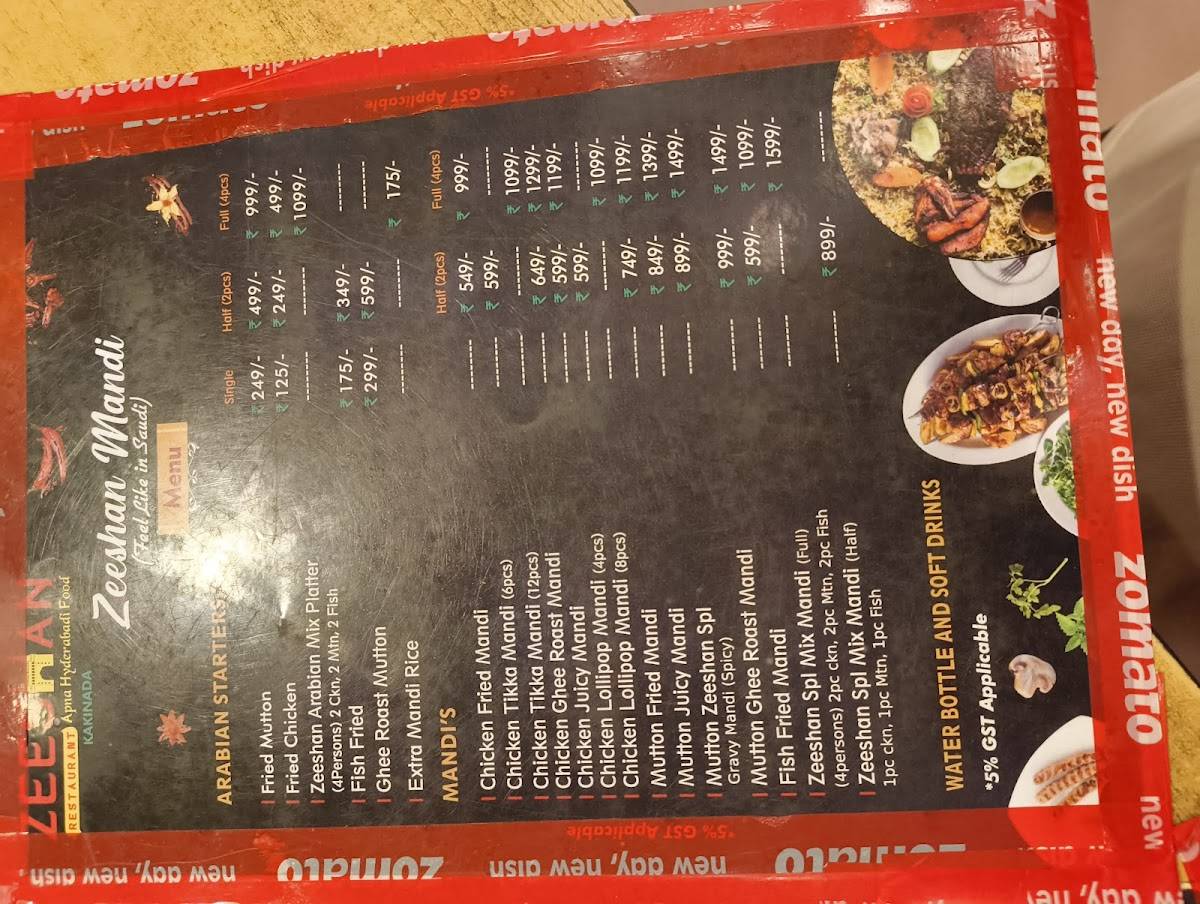 Zeeshan Restaurant - Apna Hyderabadi Food menu