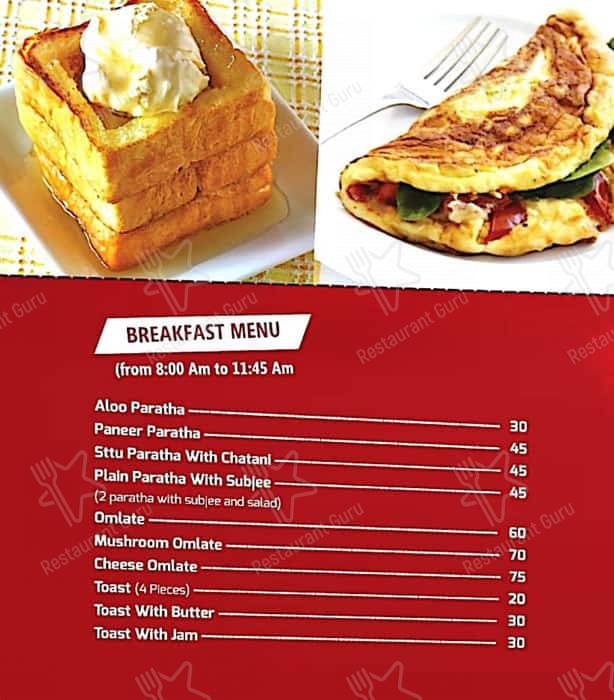 Kalika dhaba menu