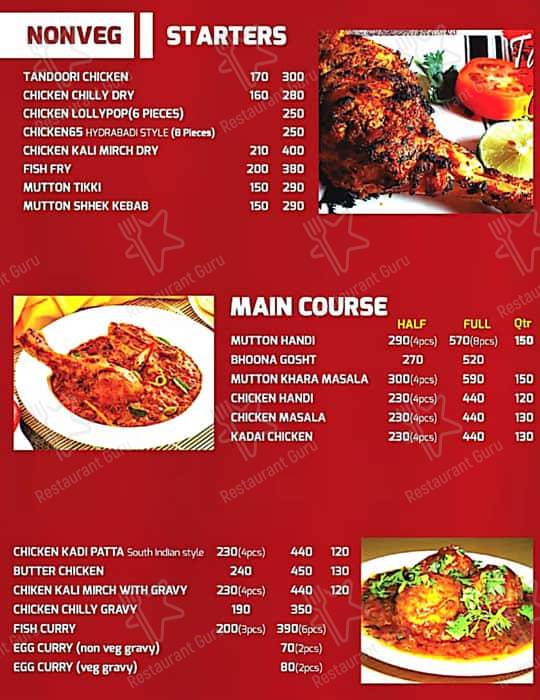 Kalika dhaba menu
