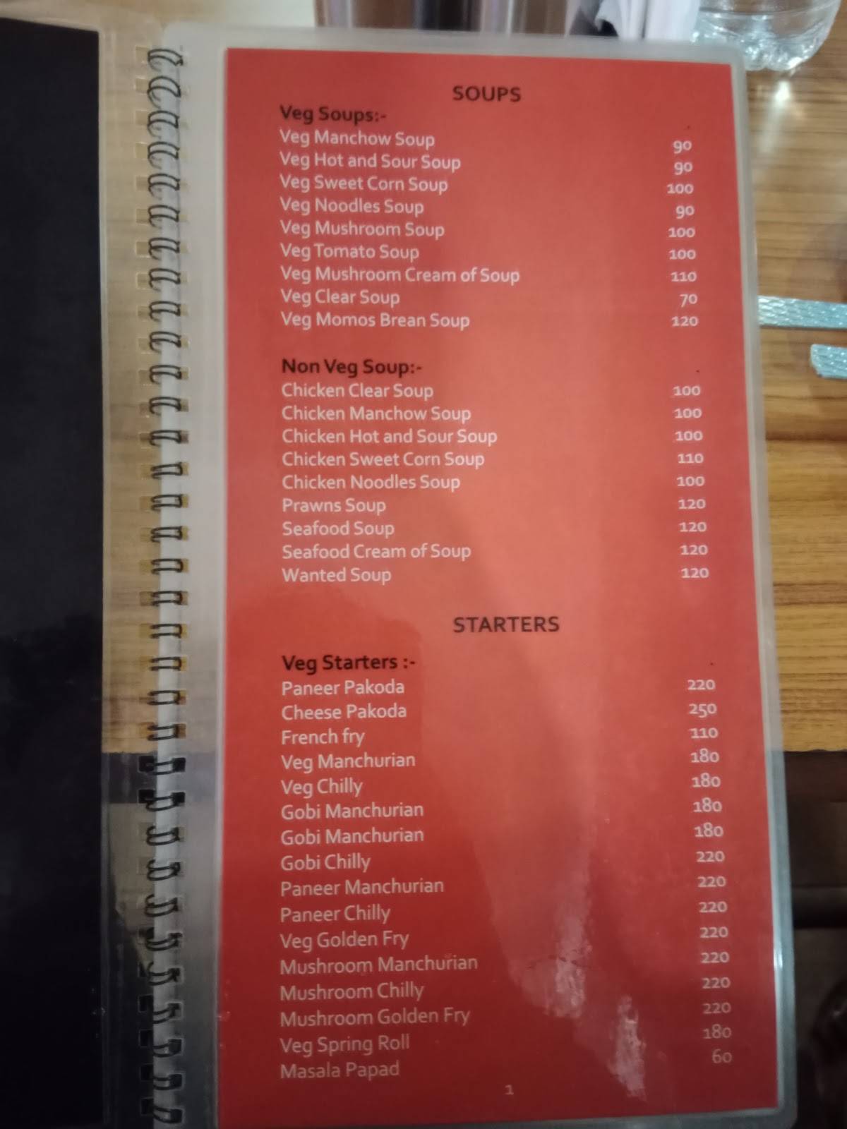 Kamlabai Sea Food Restaurant menu