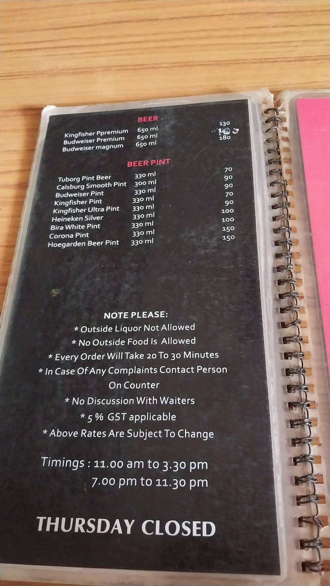 Kamlabai Sea Food Restaurant menu