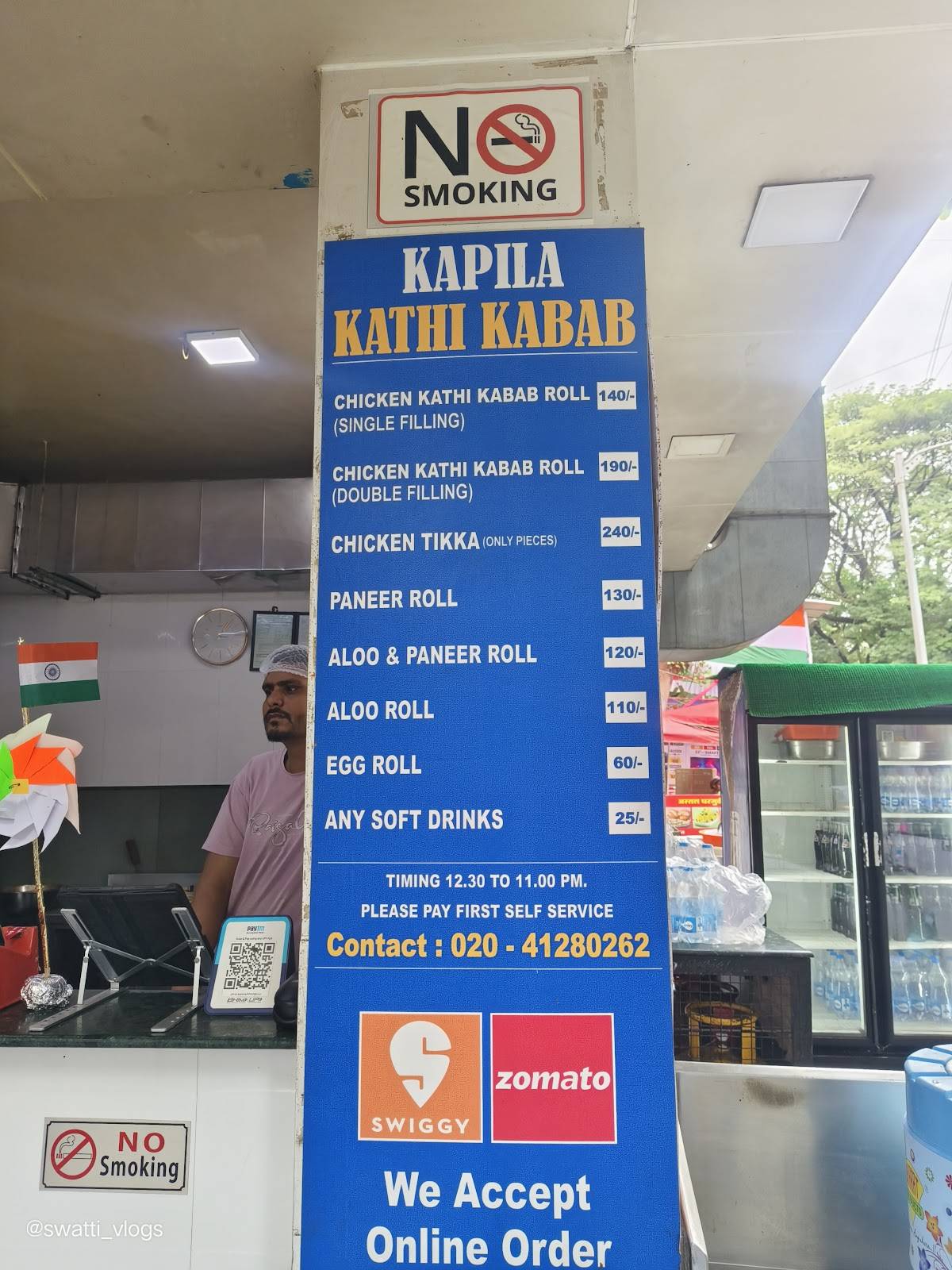 Kapila Kathi Kebab menu