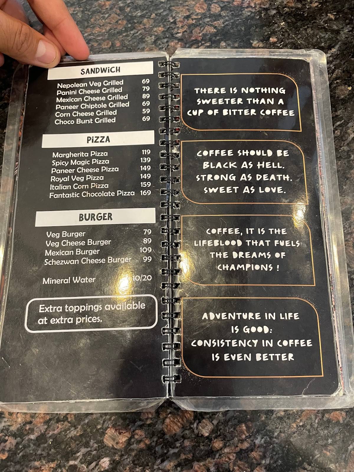 Kepa Coffee, Shrigonda menu