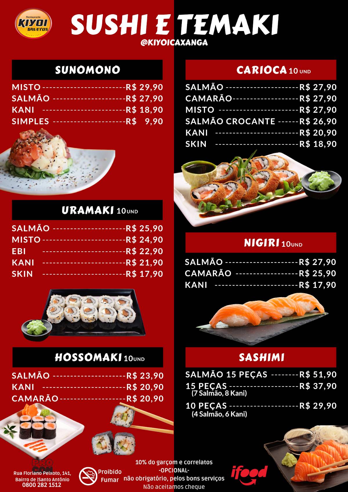 KiYoi Galetos Caxangá cardápio