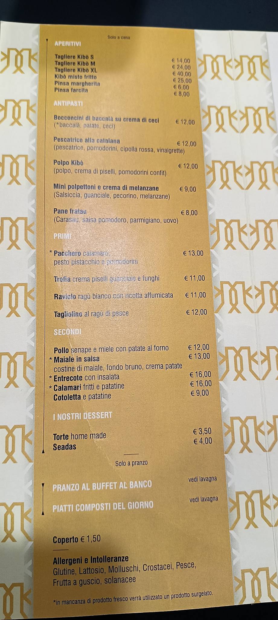 Menu di Kibò 