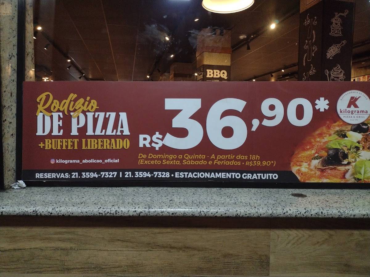 Kilograma Pizza e Grill Abolição cardápio
