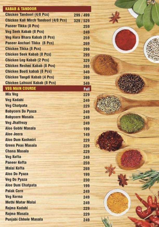 Kitchen Handi Restaurent menu