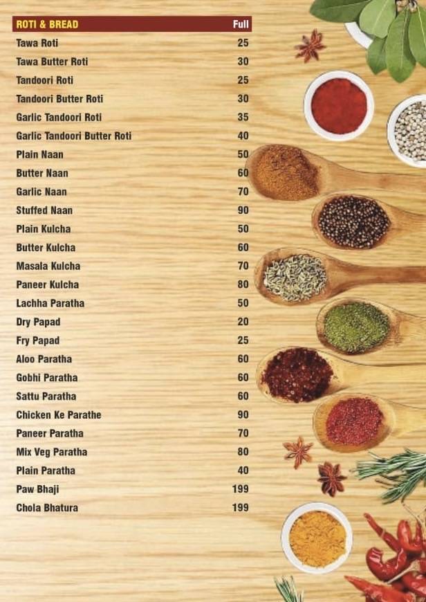 Kitchen Handi Restaurent menu