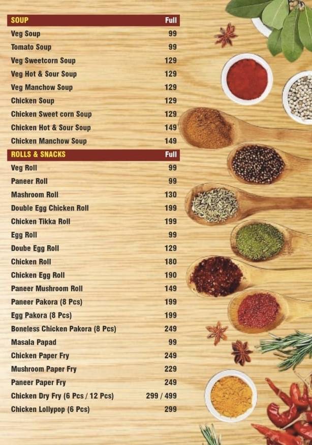 Kitchen Handi Restaurent menu
