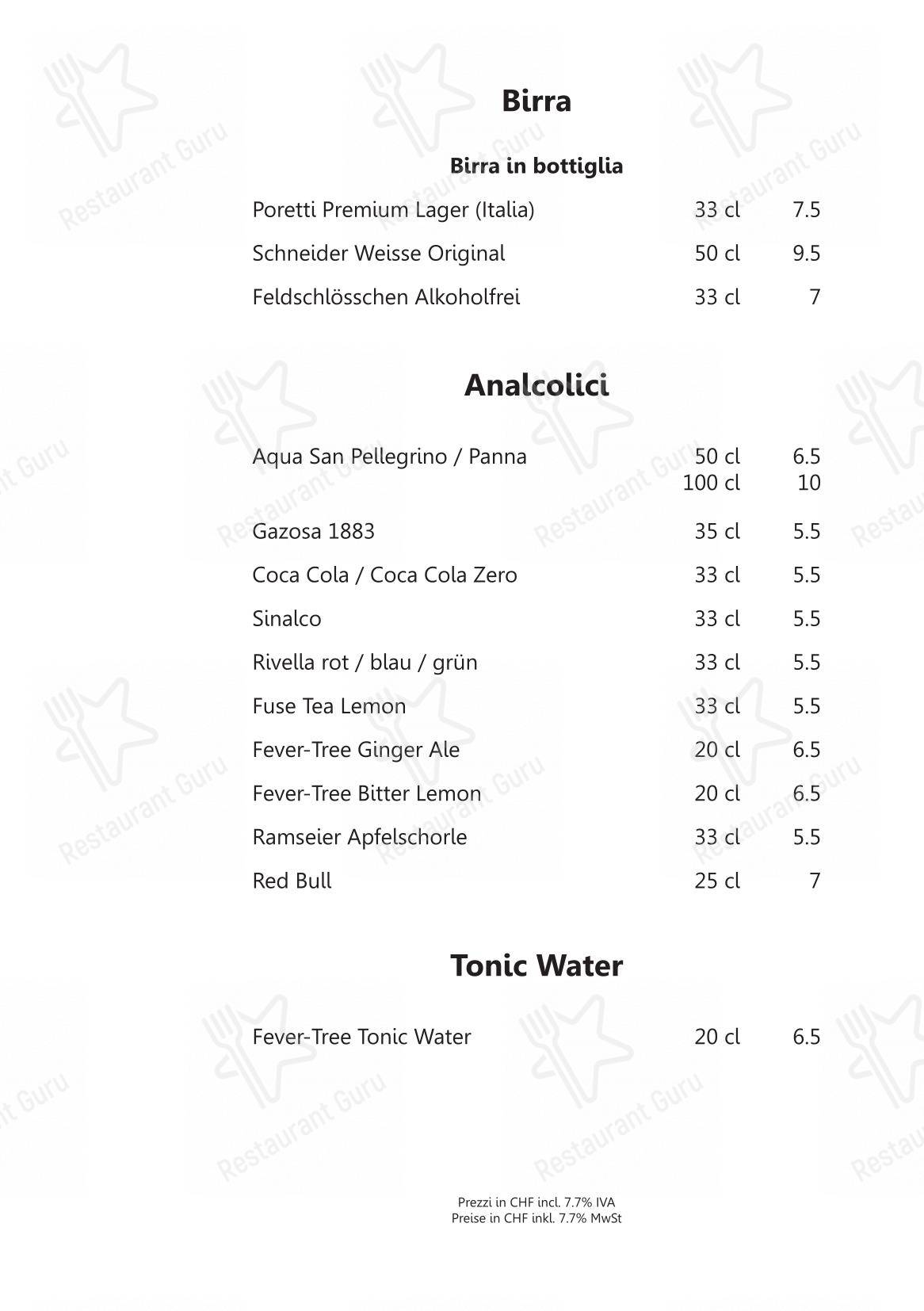 Klingler's Ristorante Ascona in Ascona - Крафт меню