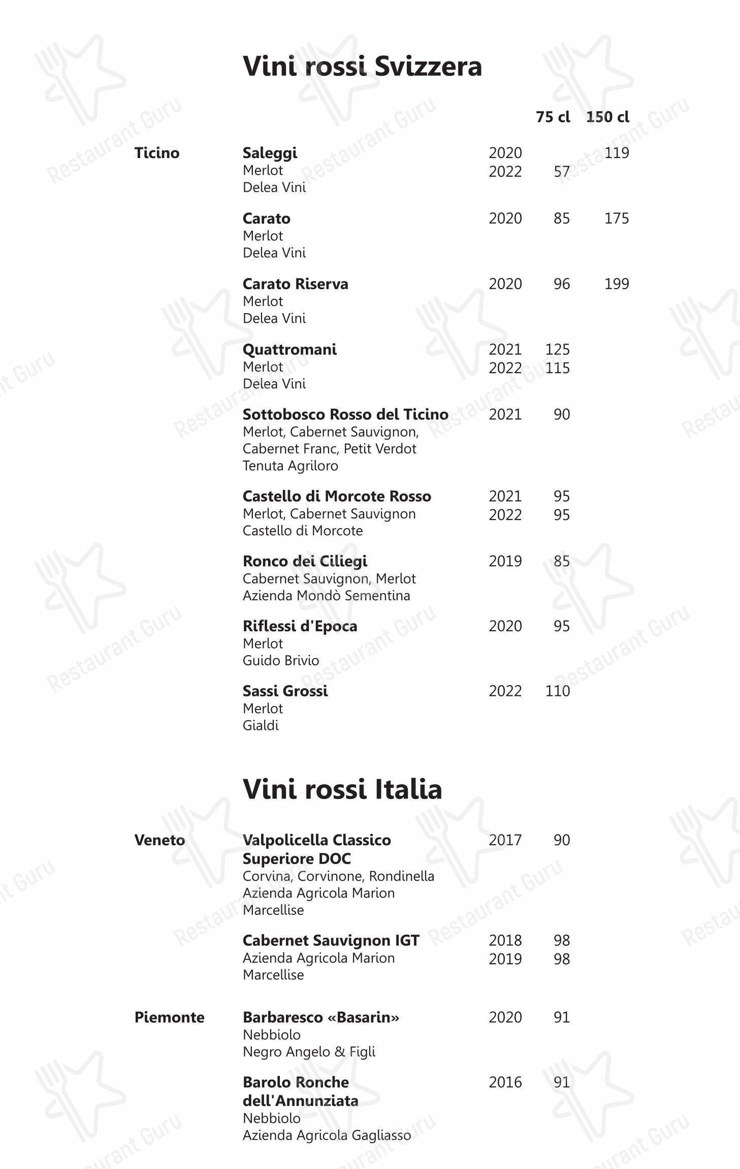 Klingler's Ristorante Ascona in Ascona - Ночное меню