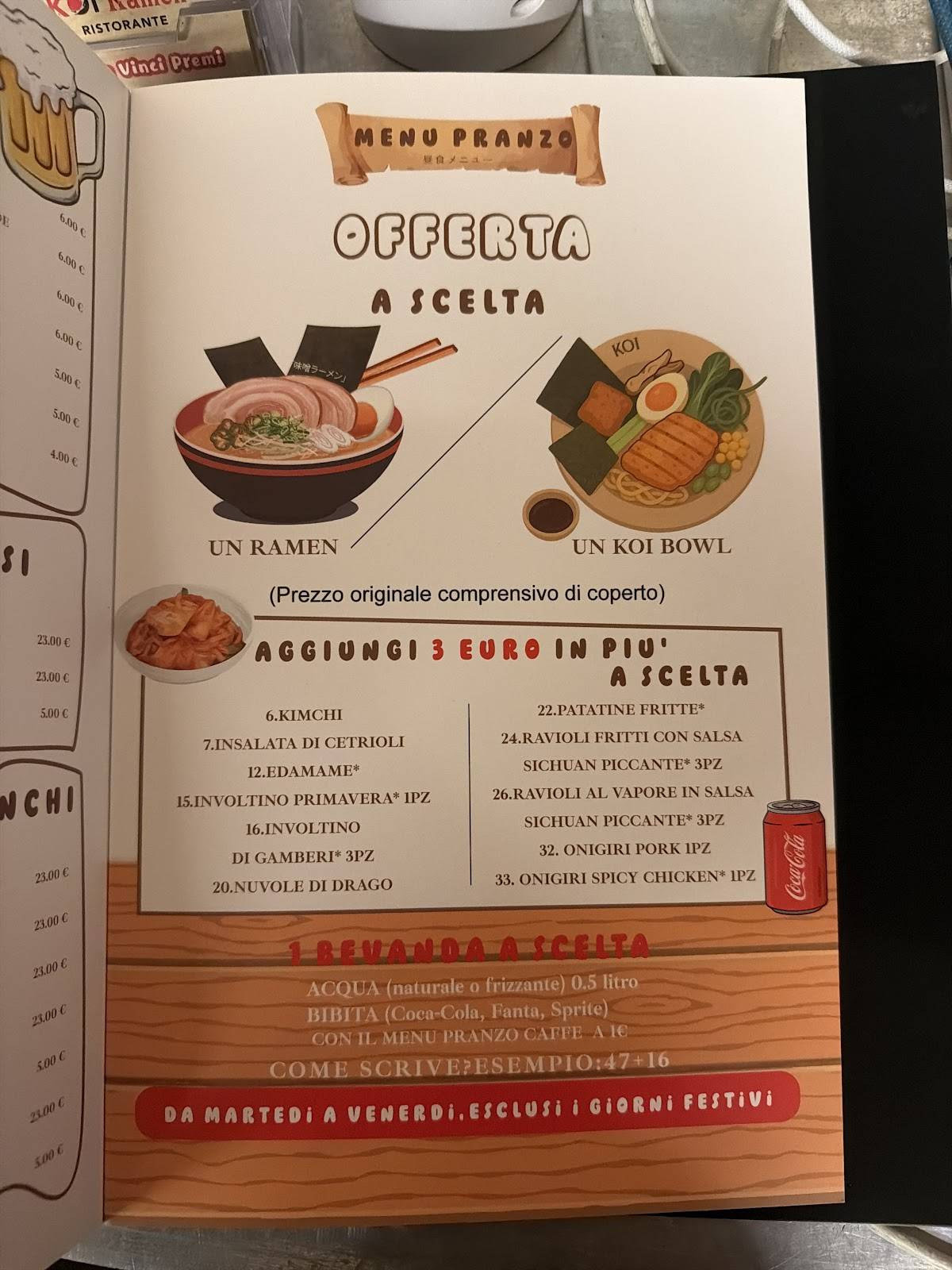 Menu di Koi Ramen 