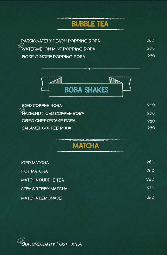 Snacking menu