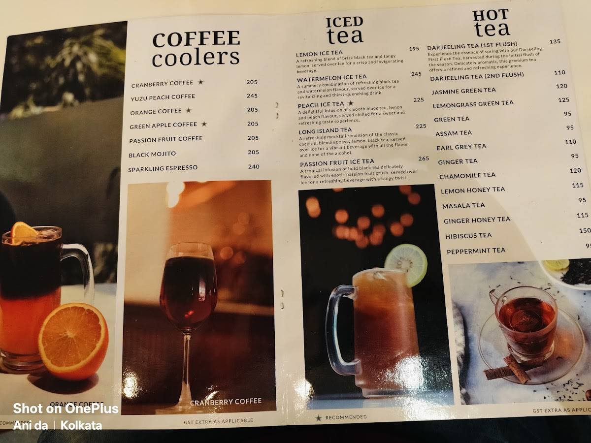 The Beanshot Cafe menu