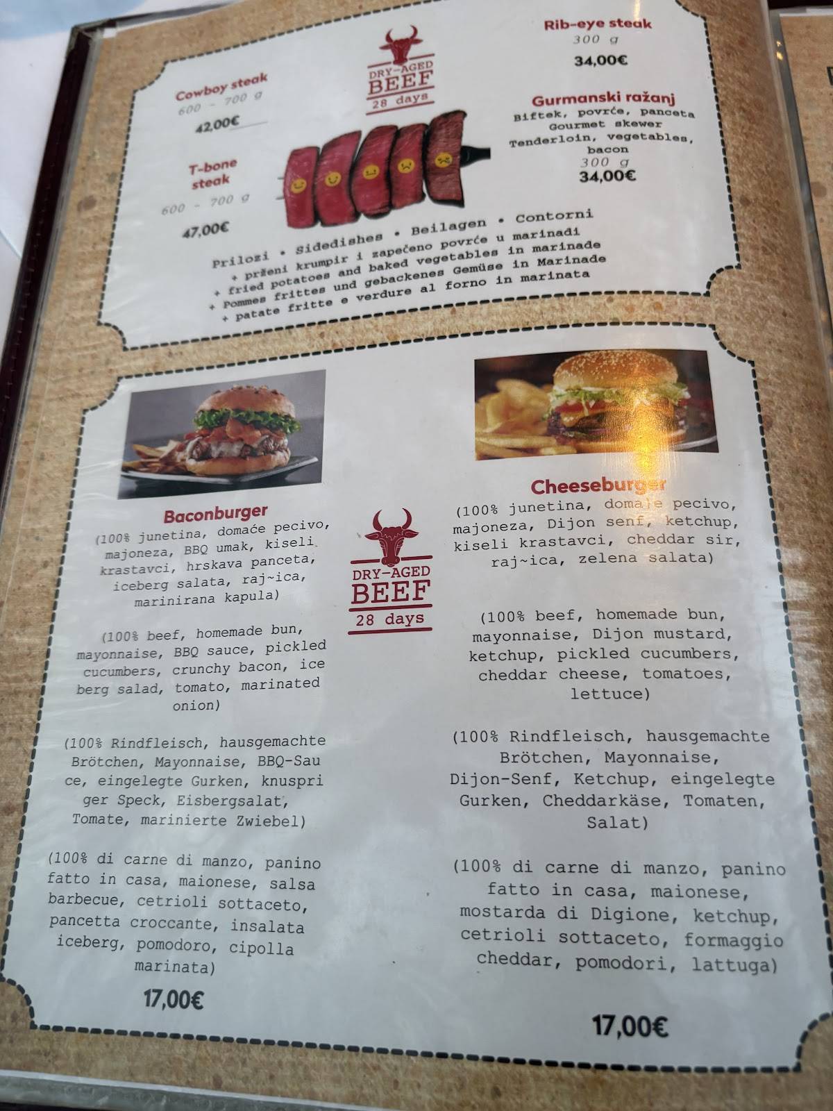 Menu de Konoba Ranč