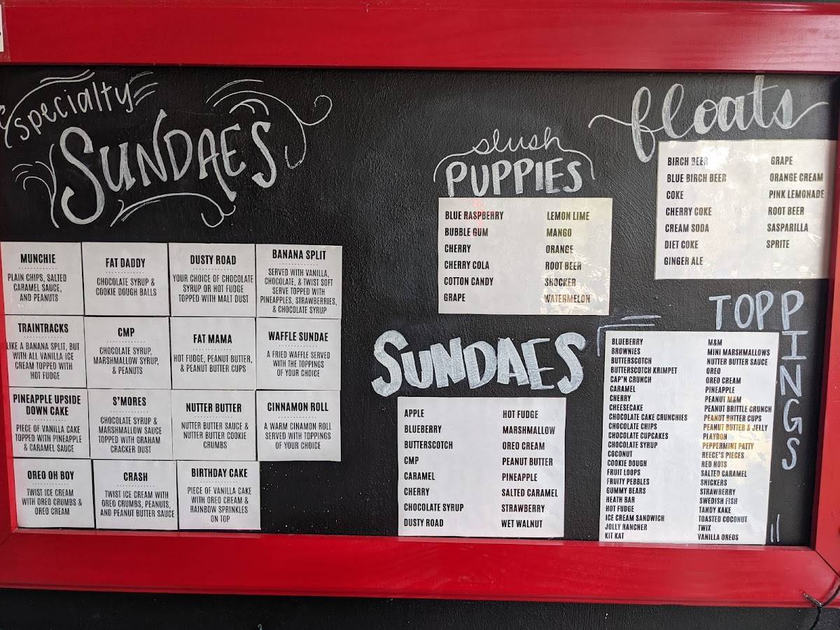 Menu at Kristy's Whistle Stop restaurant, Enola