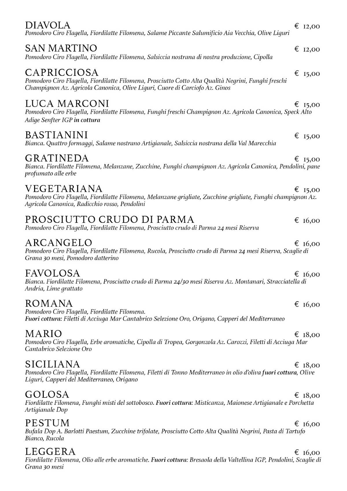 Menu di L'Arcangelo Pizzeria 