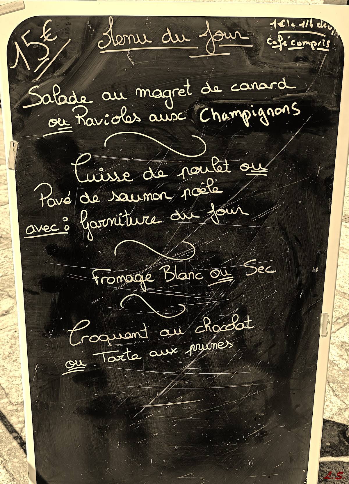 Menu de L' Entracte